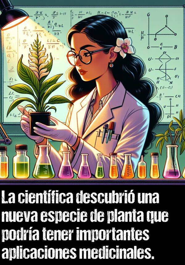 medicinal: La cientfica descubri una nueva especie de planta que podra tener importantes aplicaciones medicinales.