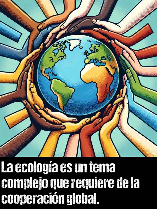 ecologa: La ecologa es un tema complejo que requiere de la cooperacin global.