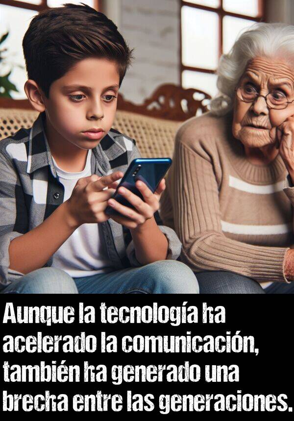 acelerado: Aunque la tecnologa ha acelerado la comunicacin, tambin ha generado una brecha entre las generaciones.