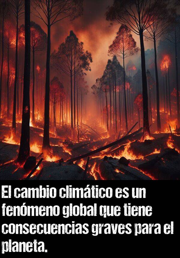 global: El cambio climtico es un fenmeno global que tiene consecuencias graves para el planeta.