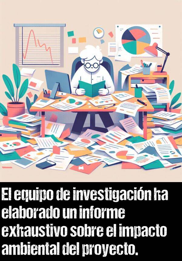 exhaustivo: El equipo de investigacin ha elaborado un informe exhaustivo sobre el impacto ambiental del proyecto.