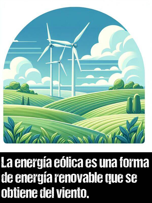 elica: La energa elica es una forma de energa renovable que se obtiene del viento.