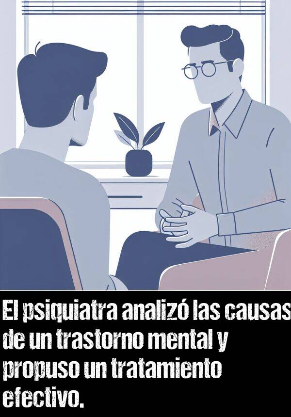 tratamiento: El psiquiatra analiz las causas de un trastorno mental y propuso un tratamiento efectivo.