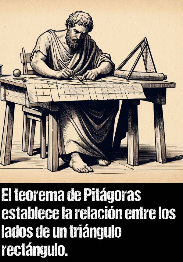 tringulo: El teorema de Pitgoras establece la relacin entre los lados de un tringulo rectngulo.