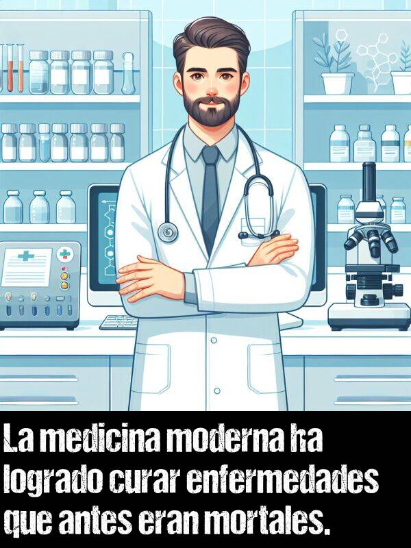 antes: La medicina moderna ha logrado curar enfermedades que antes eran mortales.