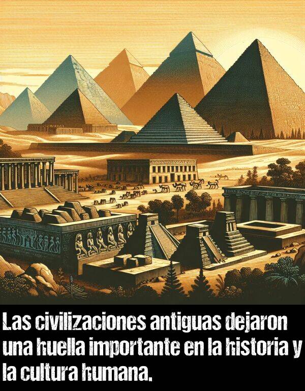 huella: Las civilizaciones antiguas dejaron una huella importante en la historia y la cultura humana.