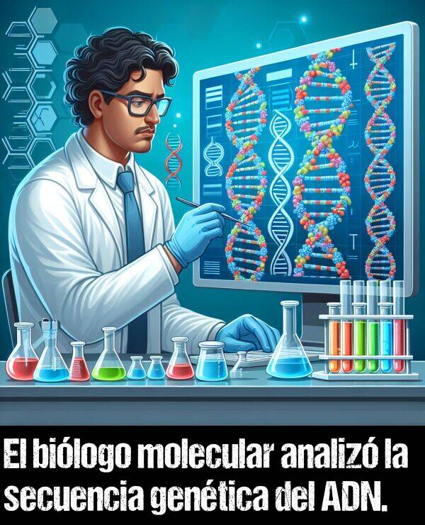 gentica: El bilogo molecular analiz la secuencia gentica del ADN.