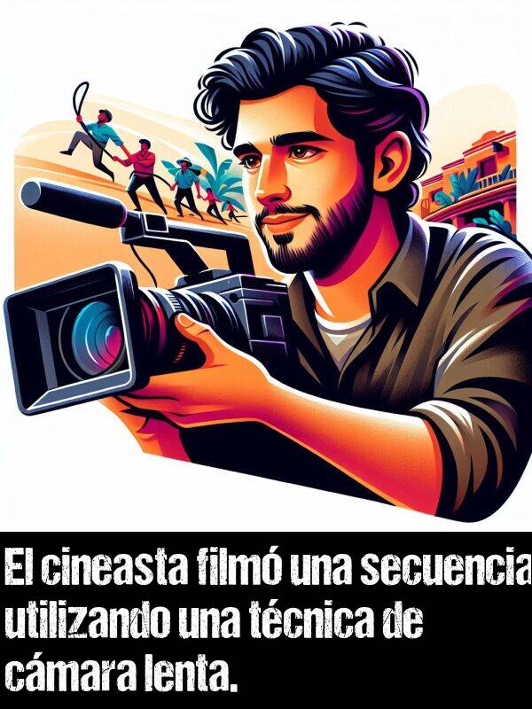 lento: El cineasta film una secuencia utilizando una tcnica de cmara lenta.