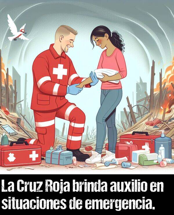 situaciones: La Cruz Roja brinda auxilio en situaciones de emergencia.