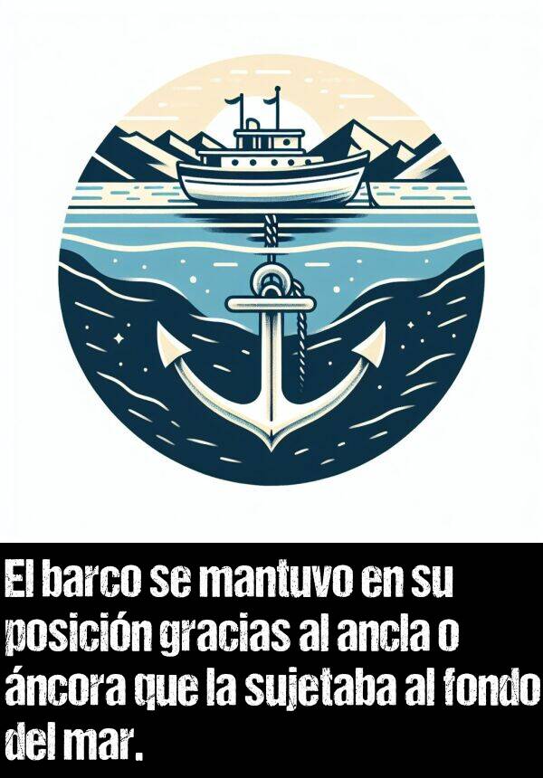 fondo: El barco se mantuvo en su posicin gracias al ancla o ncora que la sujetaba al fondo del mar.