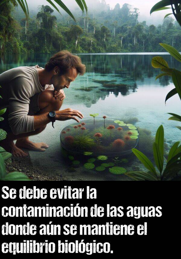 equilibrio: Se debe evitar la contaminacin de las aguas donde an se mantiene el equilibrio biolgico.