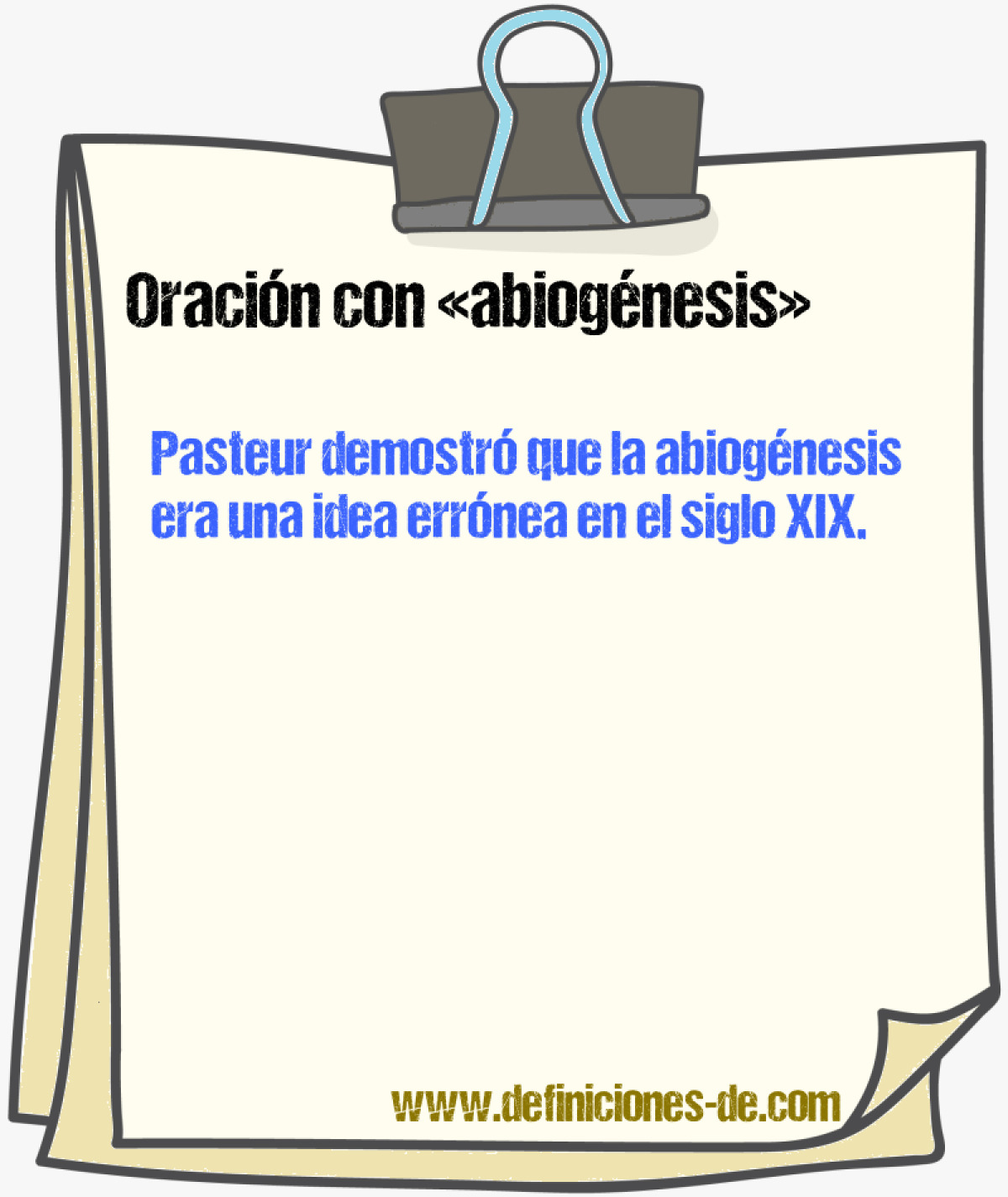 Ejemplos de oraciones con abiognesis