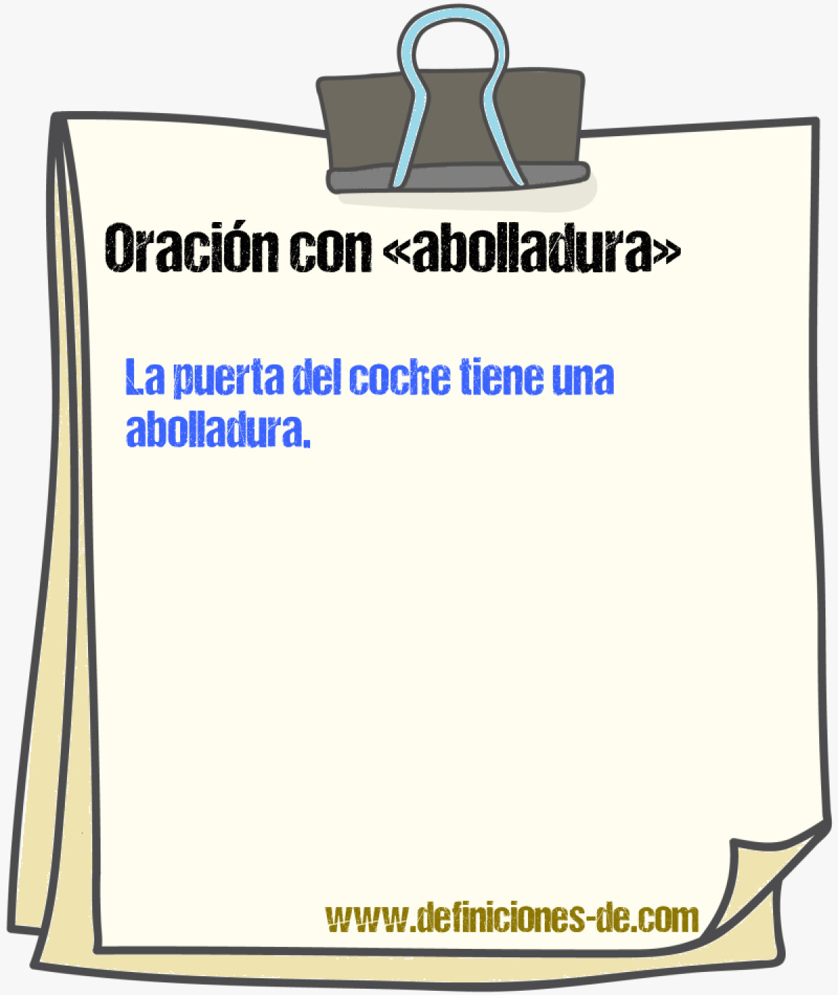 Ejemplos de oraciones con abolladura