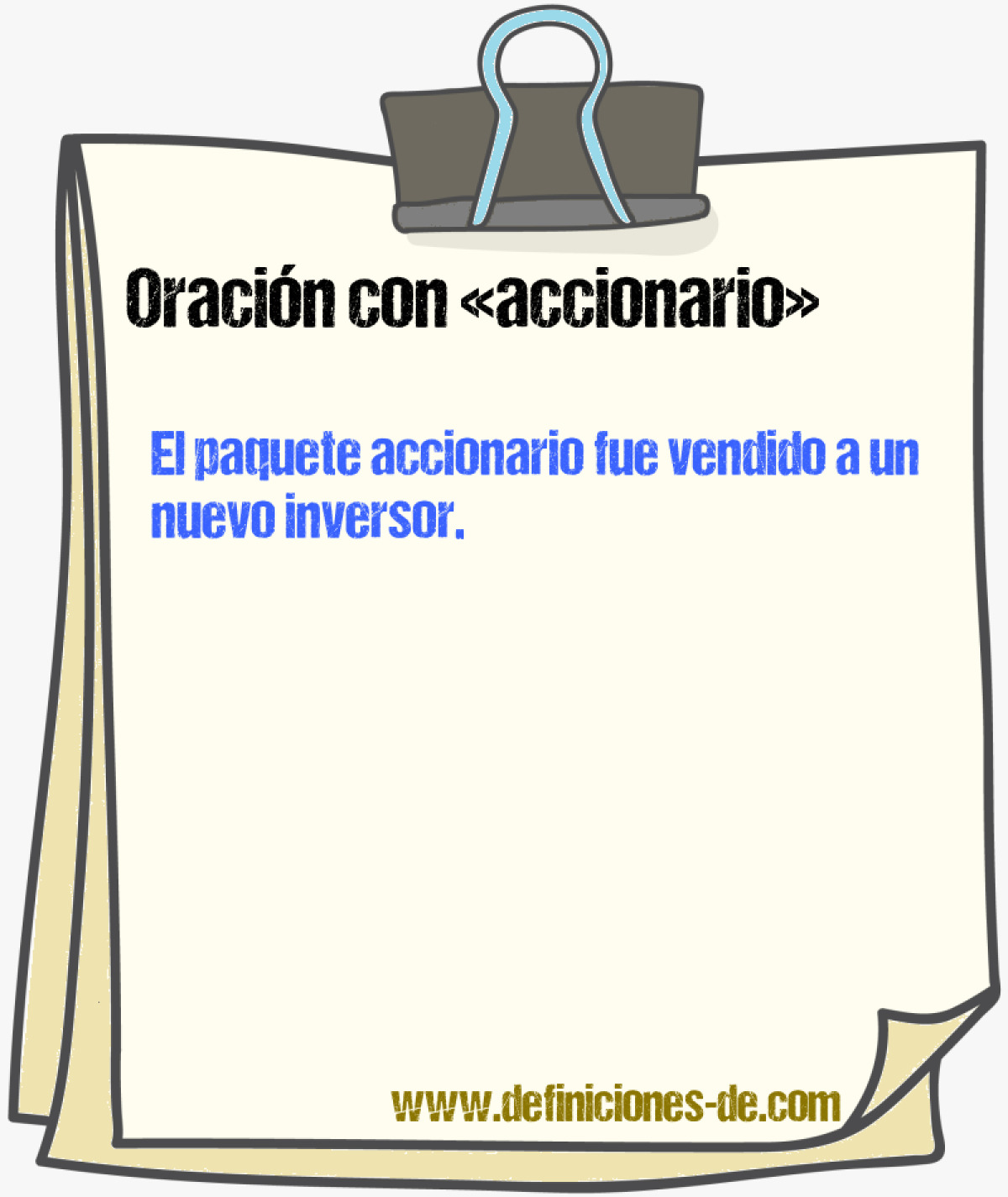 Ejemplos de oraciones con accionario