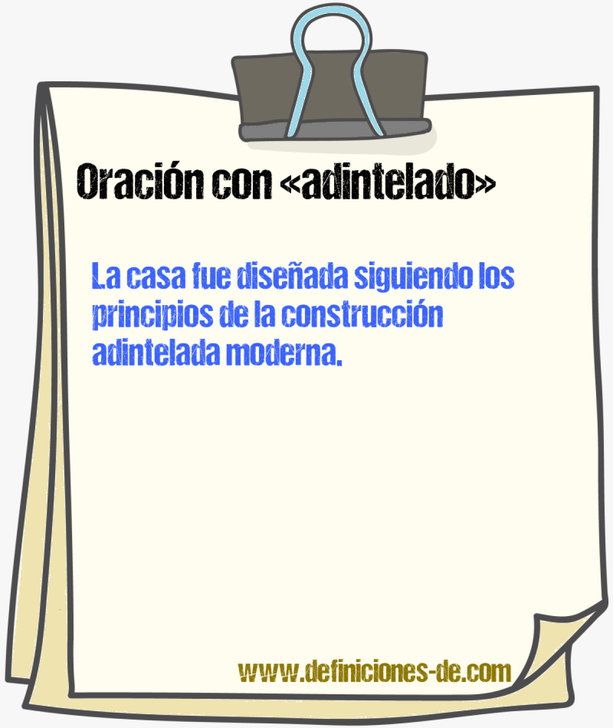 Ejemplos de oraciones con adintelado