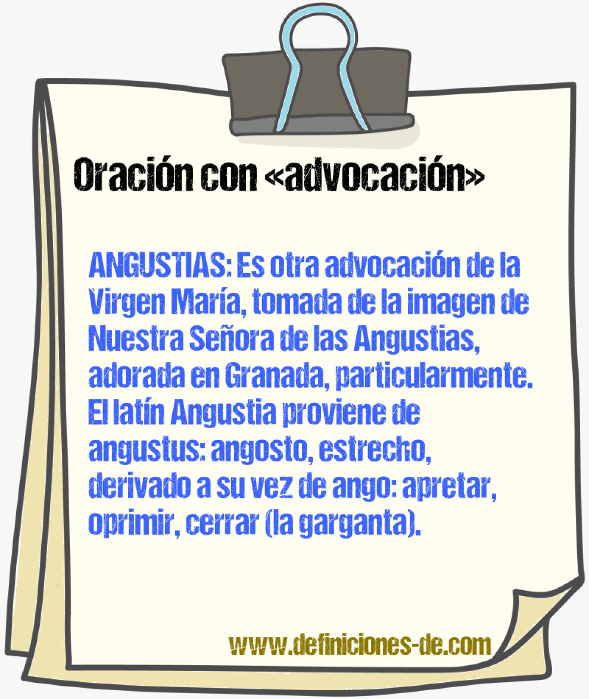 Ejemplos de oraciones con advocacin