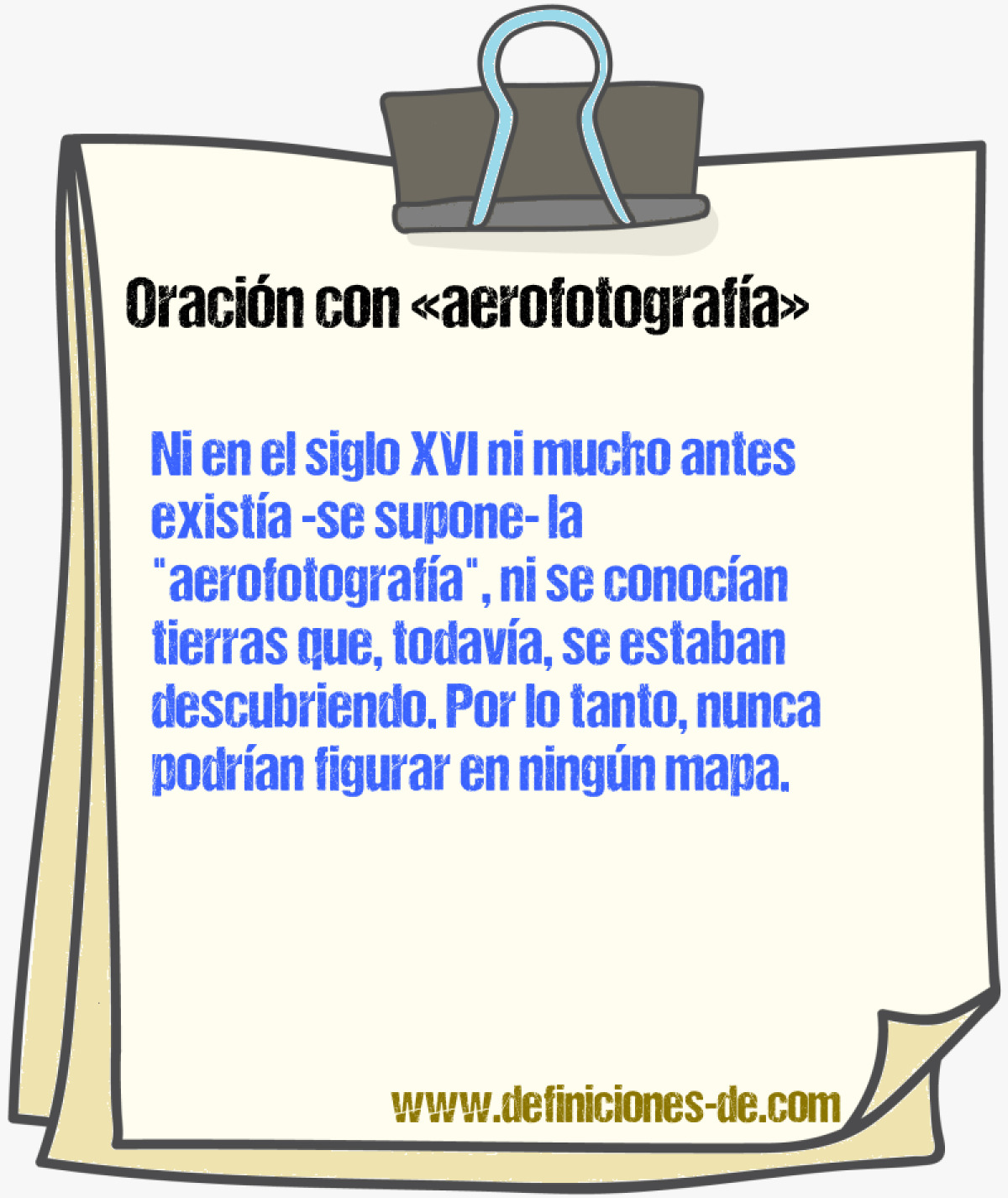 Ejemplos de oraciones con aerofotografa