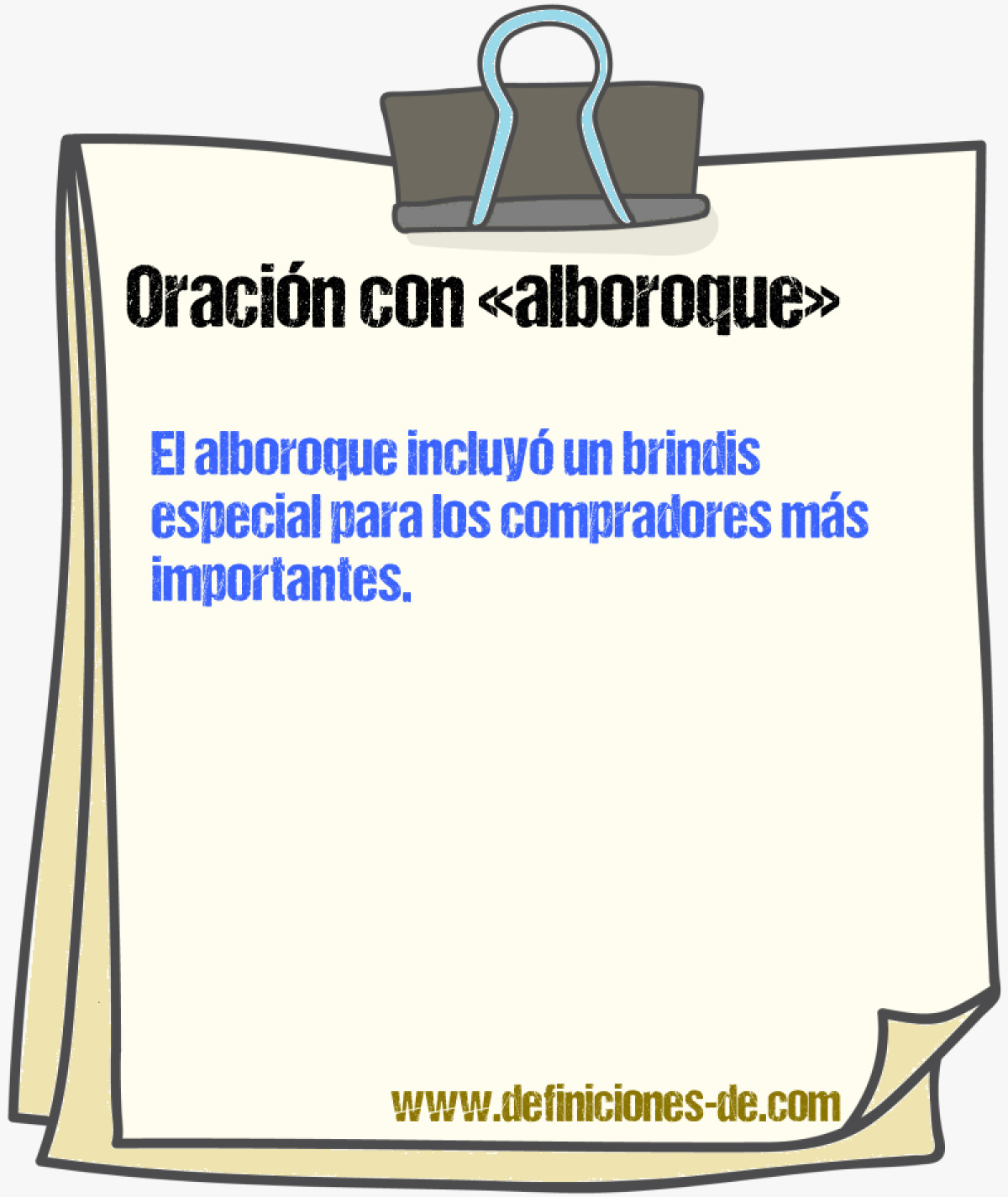 Ejemplos de oraciones con alboroque