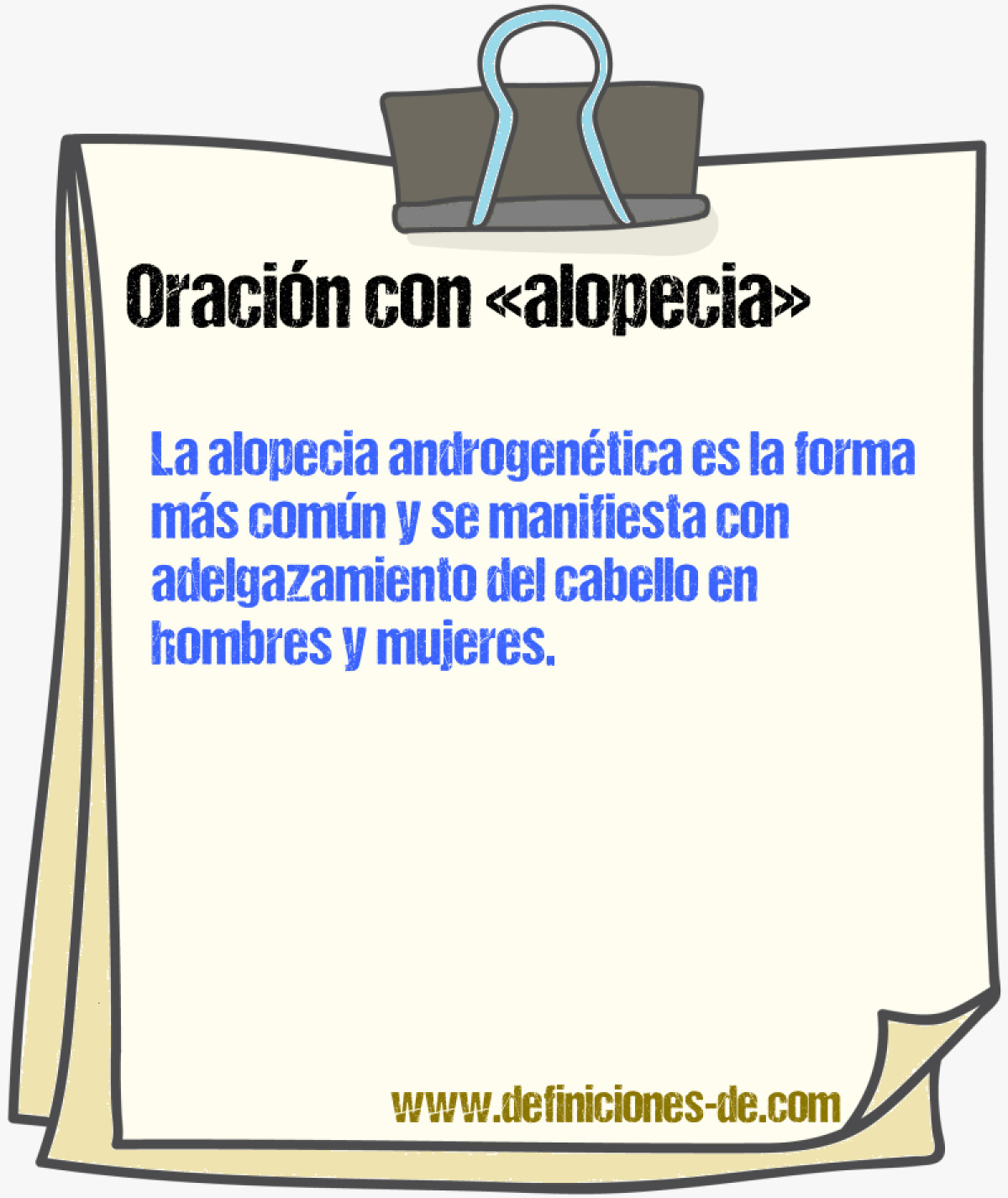 Ejemplos de oraciones con alopecia