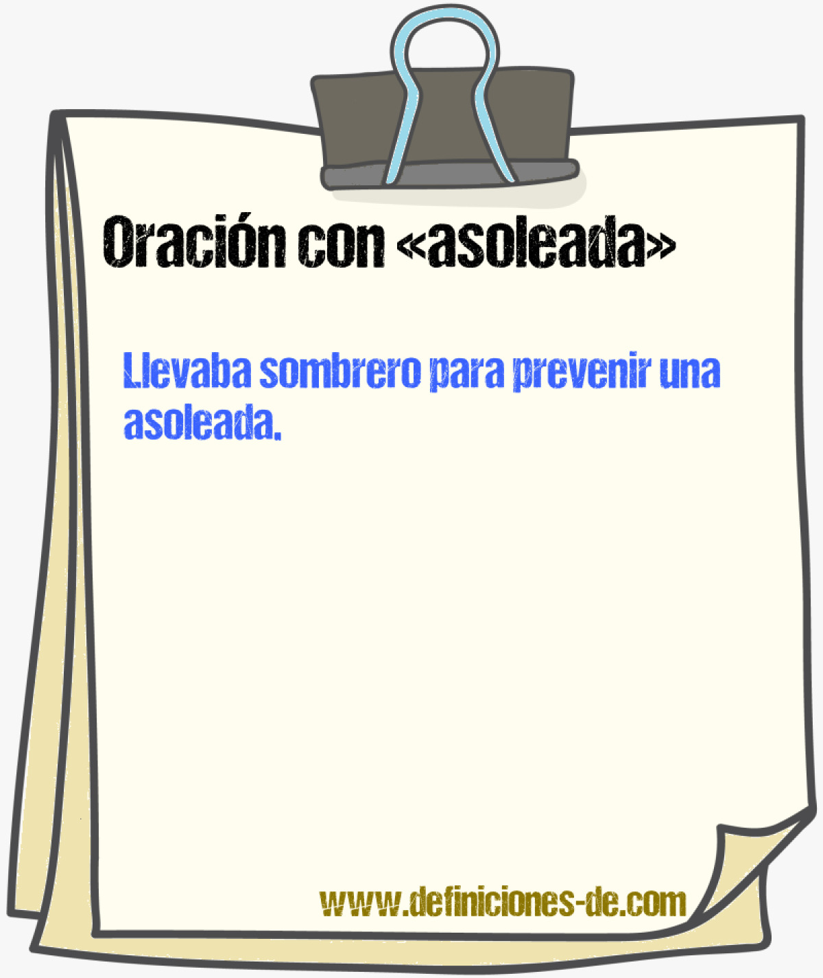 Ejemplos de oraciones con asoleada