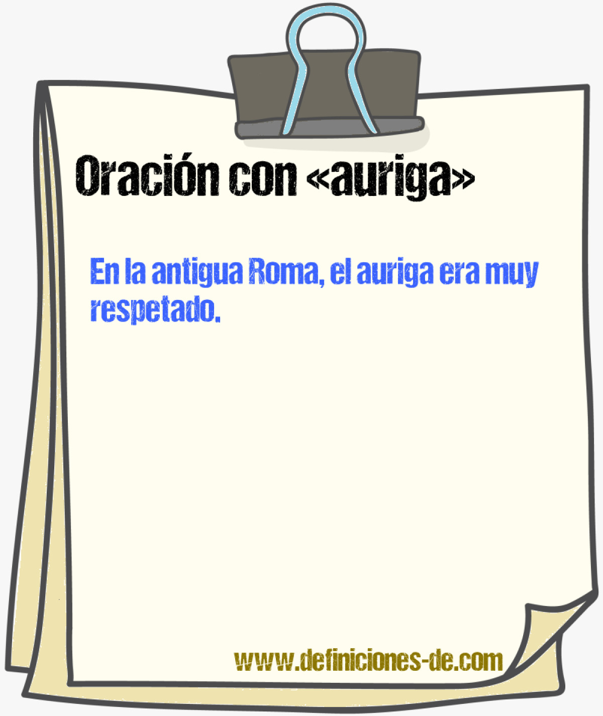 Ejemplos de oraciones con auriga