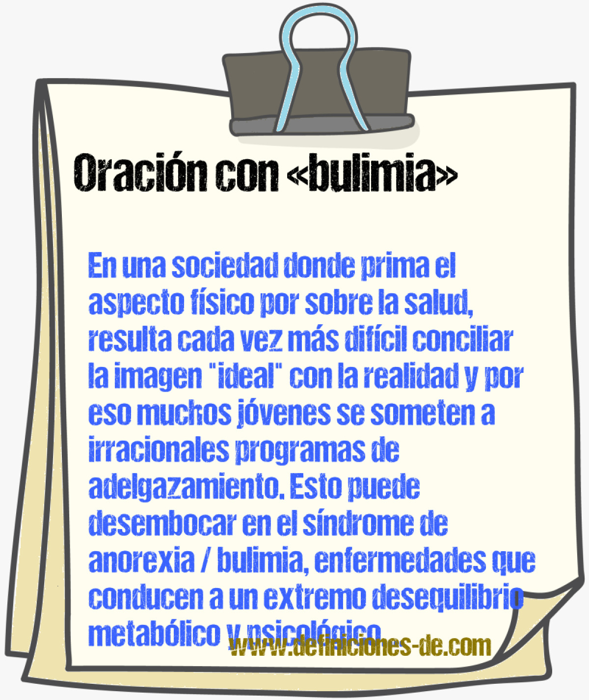 Ejemplos de oraciones con bulimia