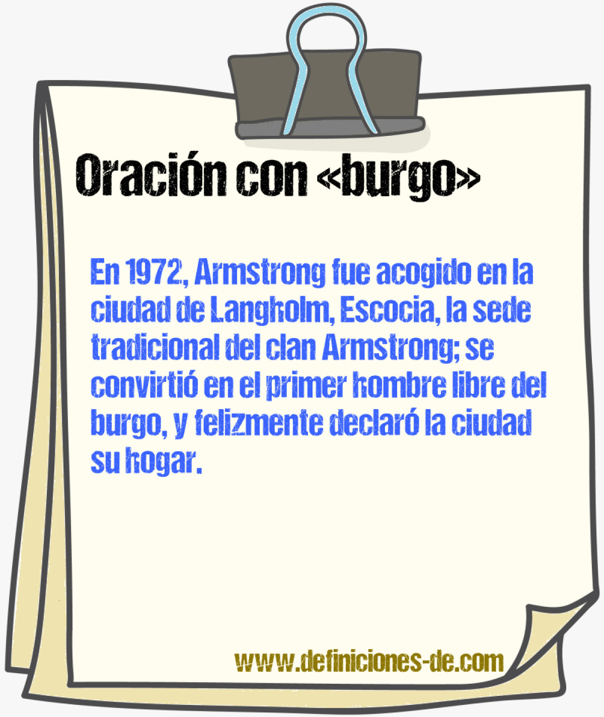 Ejemplos de oraciones con burgo