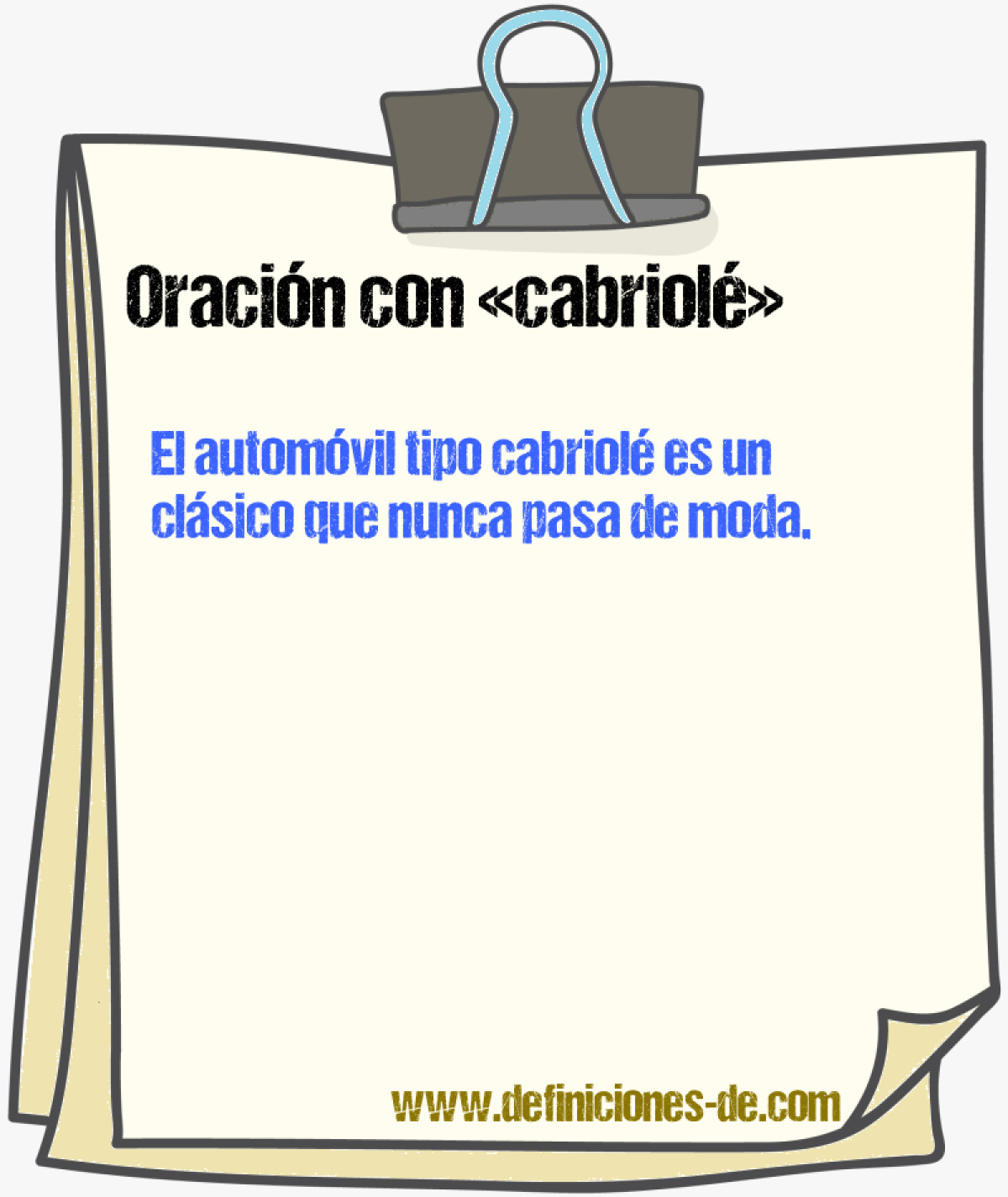 Ejemplos de oraciones con cabriol