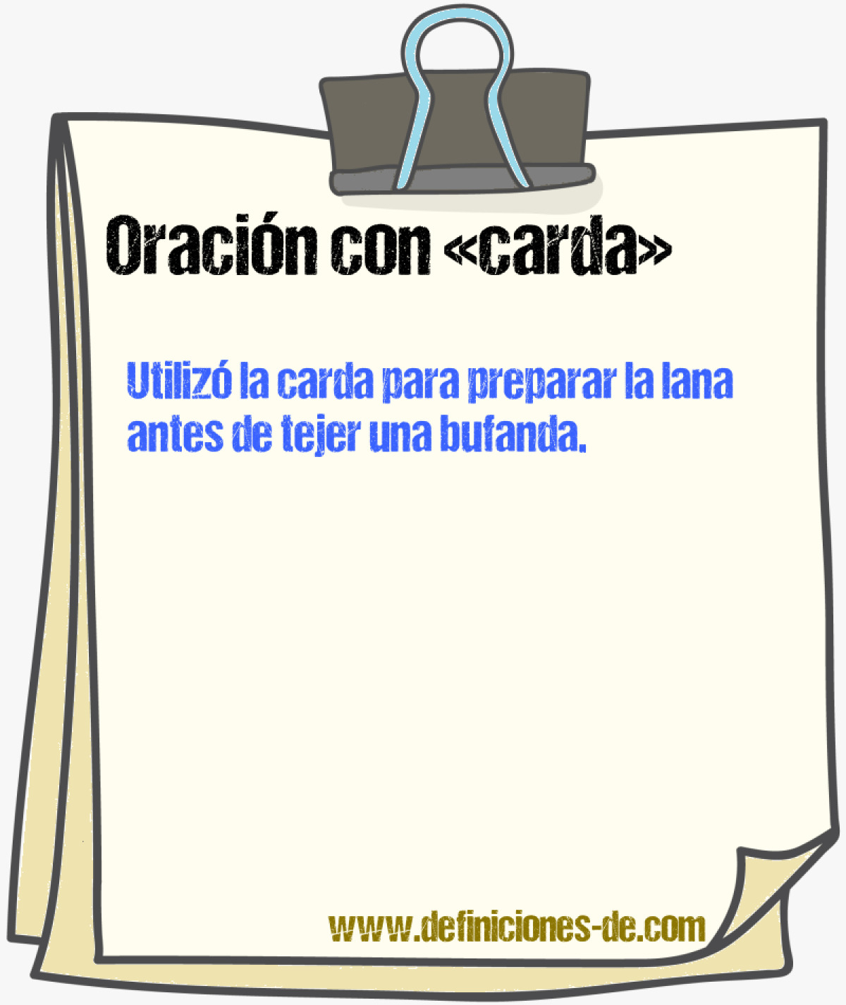 Ejemplos de oraciones con carda