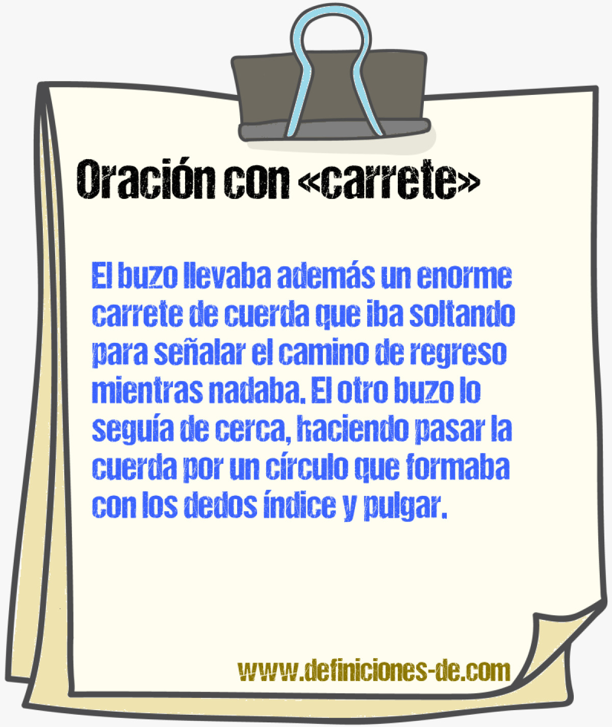 Ejemplos de oraciones con carrete