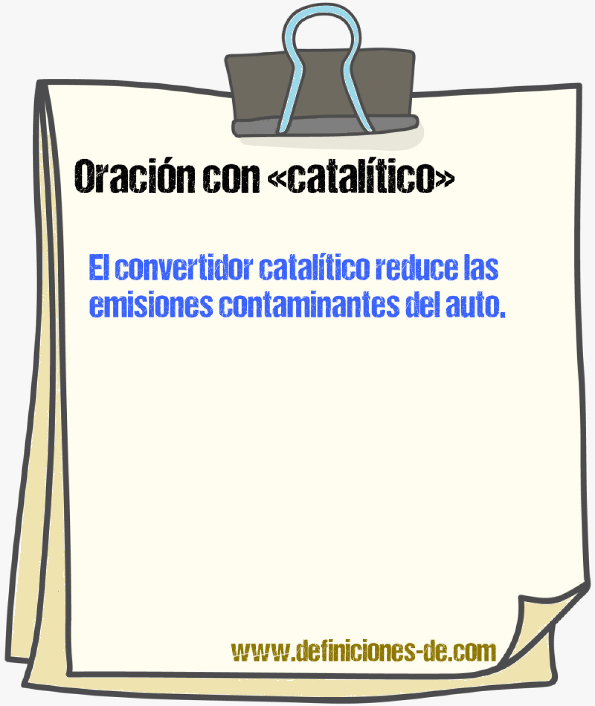 Ejemplos de oraciones con cataltico