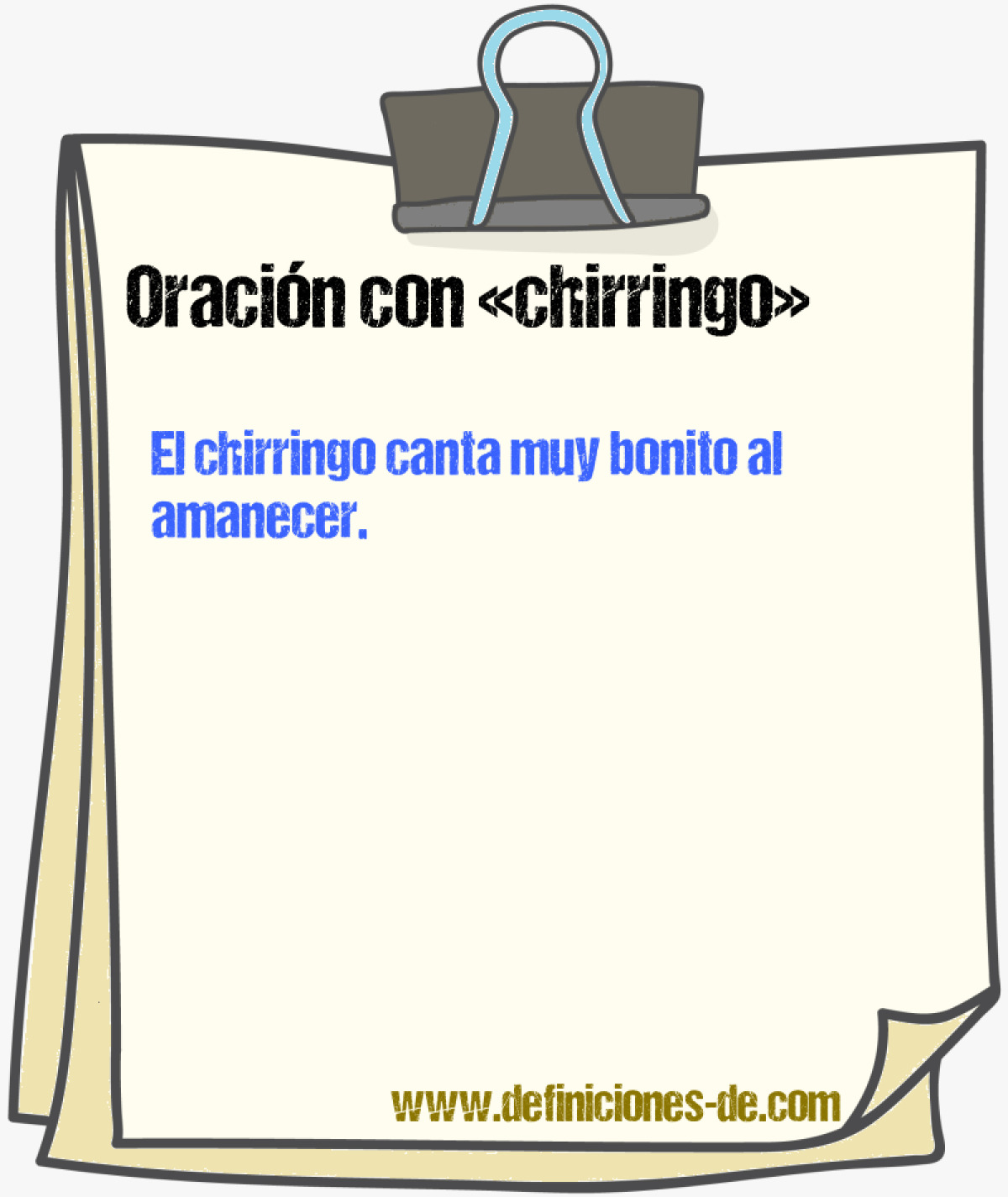 Ejemplos de oraciones con chirringo