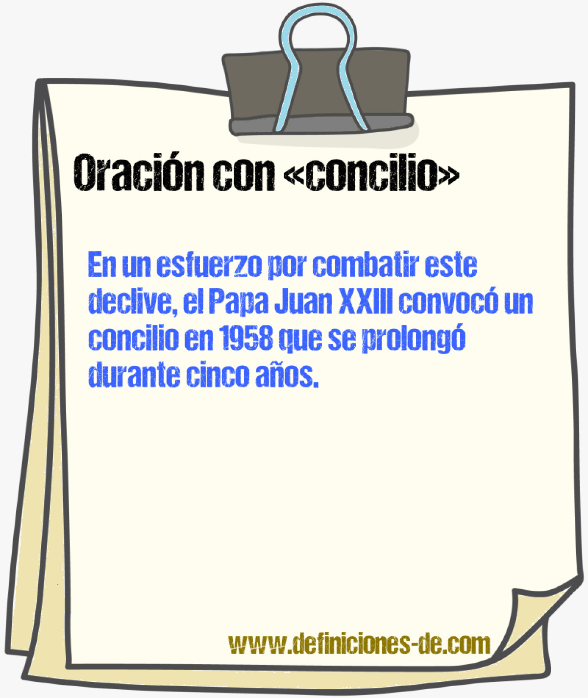 Ejemplos de oraciones con concilio