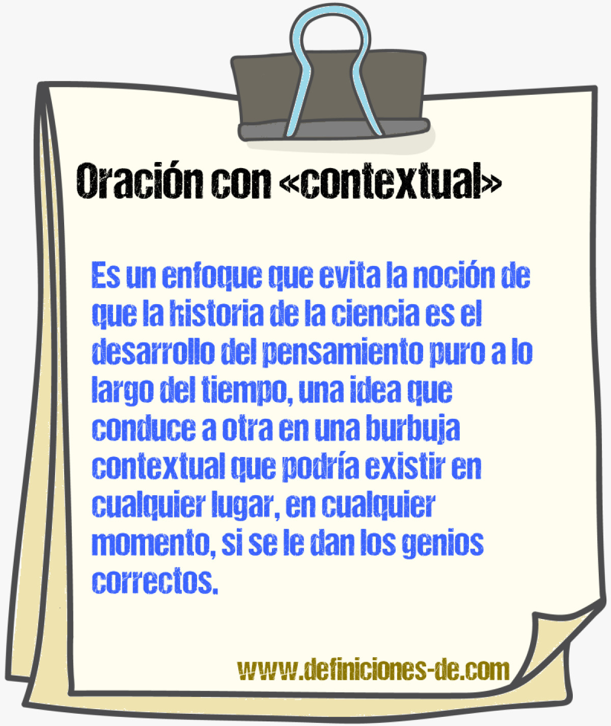 Ejemplos de oraciones con contextual