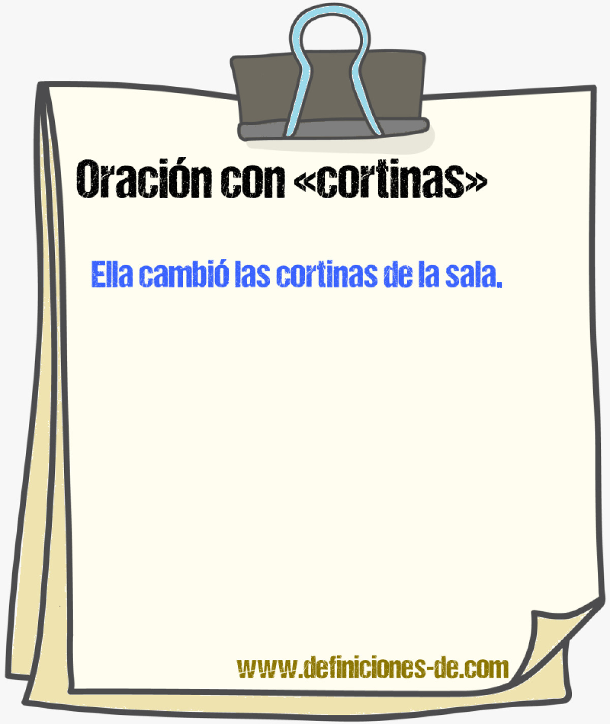 Ejemplos de oraciones con cortinas