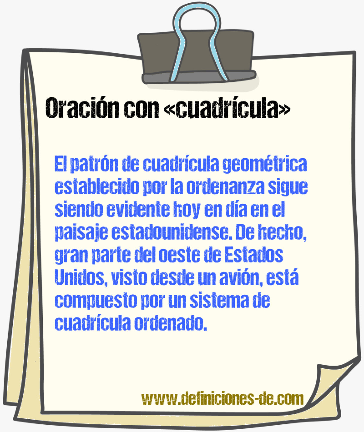 Ejemplos de oraciones con cuadrcula