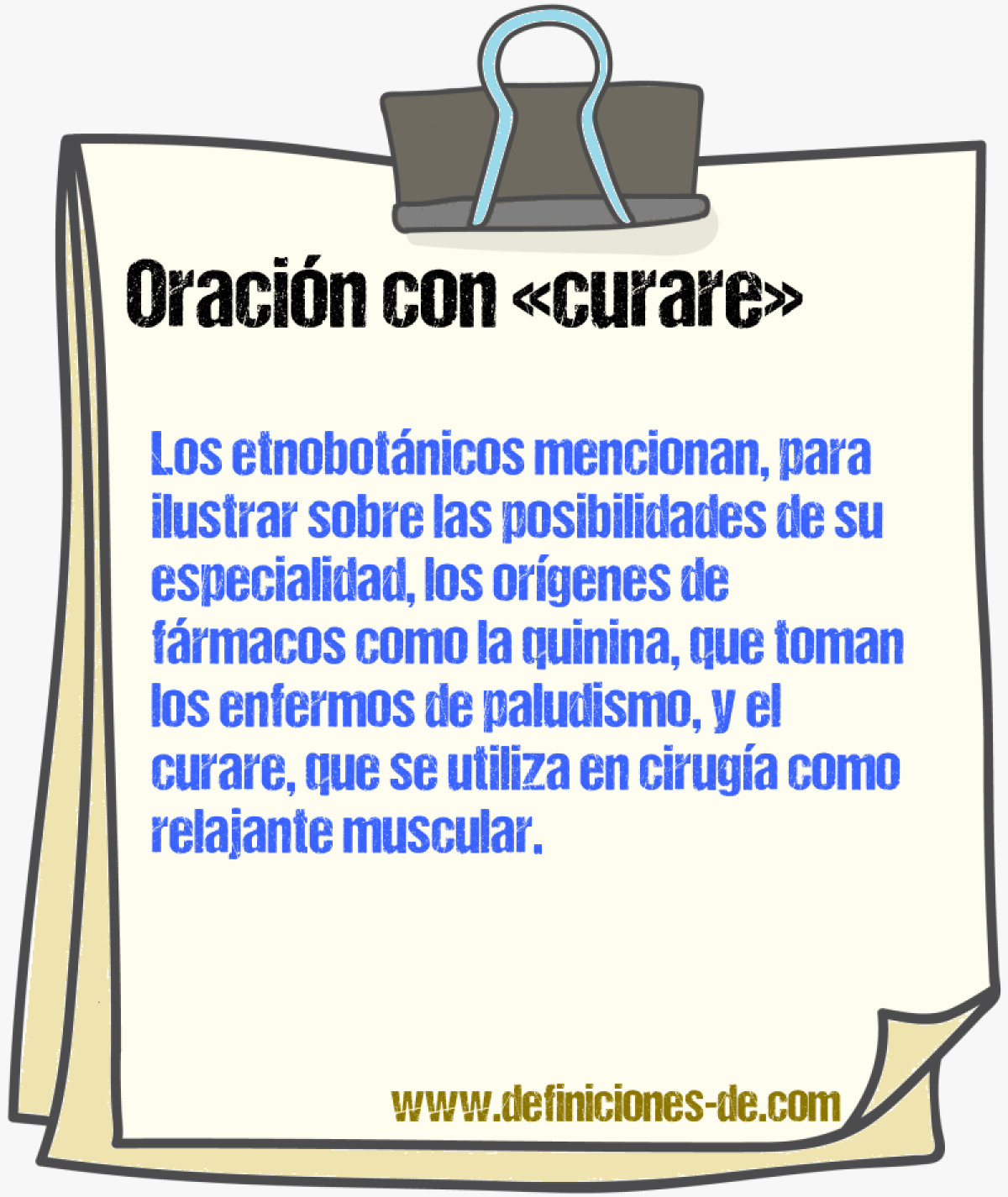 Ejemplos de oraciones con curare