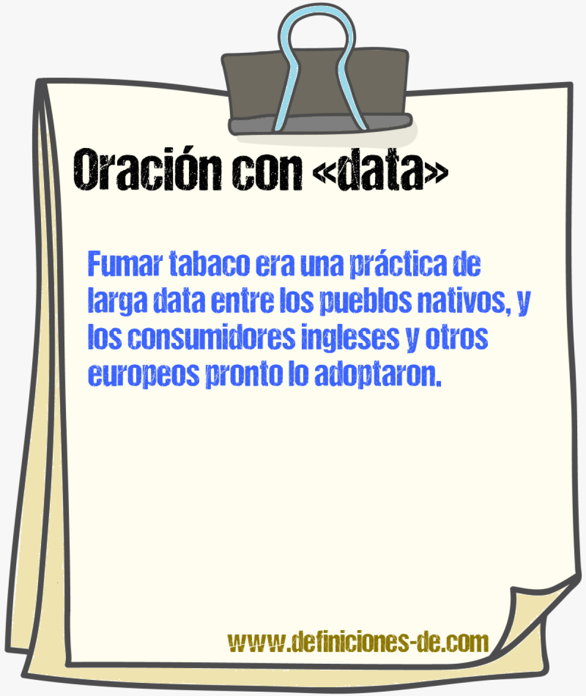 Ejemplos de oraciones con data