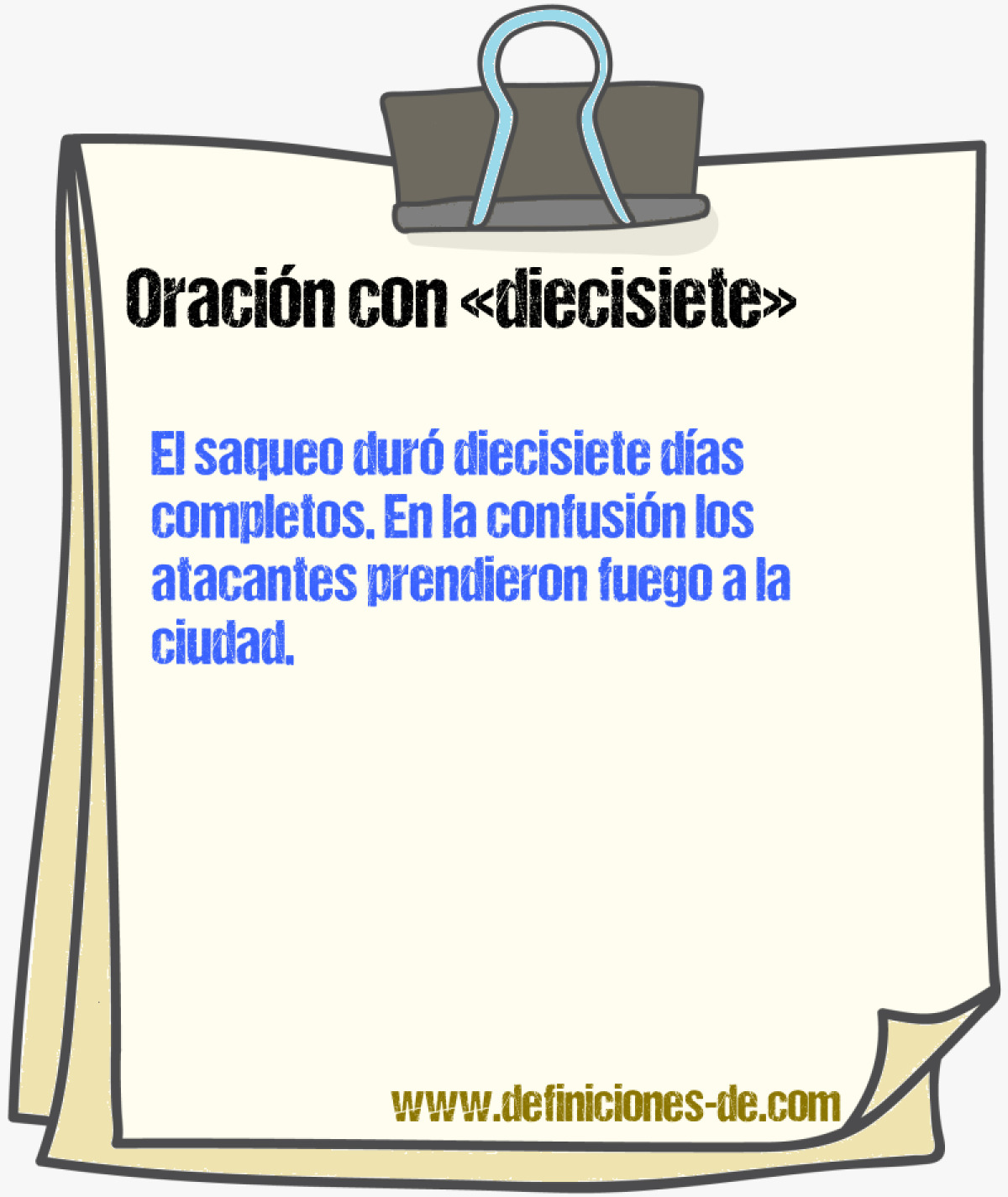 Ejemplos de oraciones con diecisiete