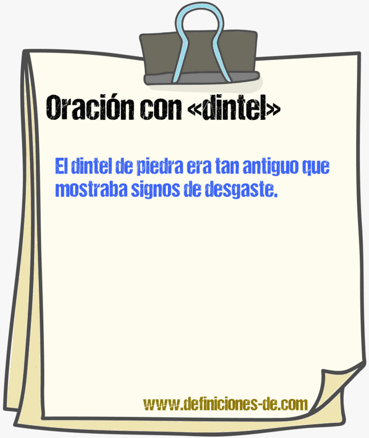 Ejemplos de oraciones con dintel