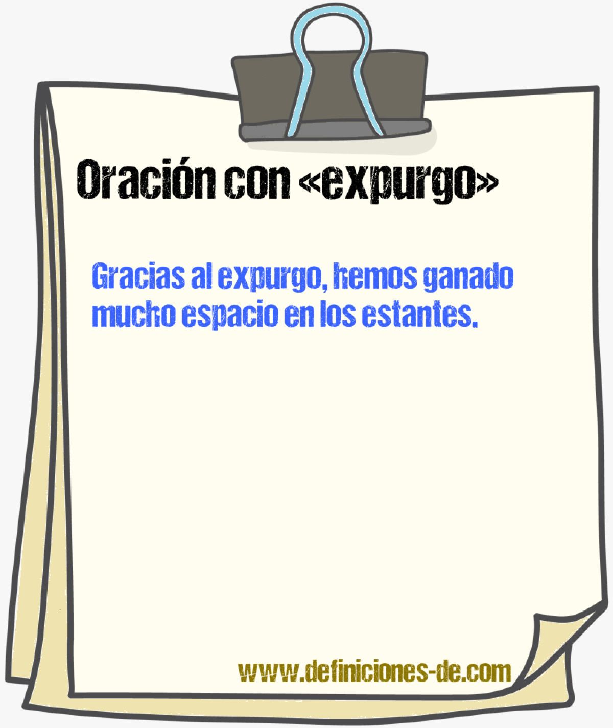 Ejemplos de oraciones con expurgo