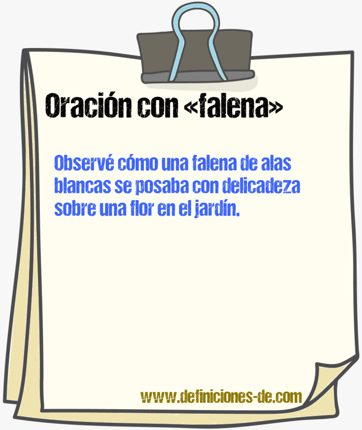 Ejemplos de oraciones con falena