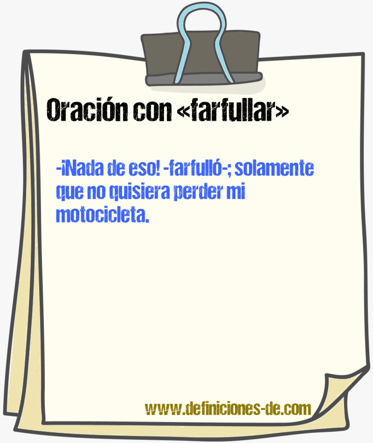 Ejemplos de oraciones con farfullar