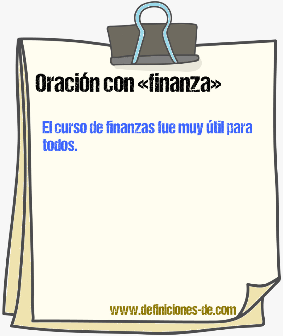 Ejemplos de oraciones con finanza