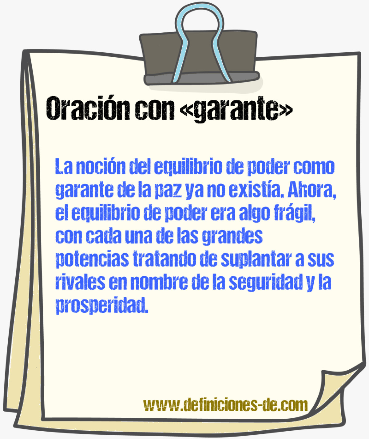 Ejemplos de oraciones con garante