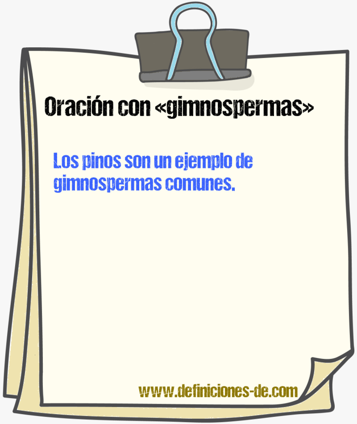 Ejemplos de oraciones con gimnospermas