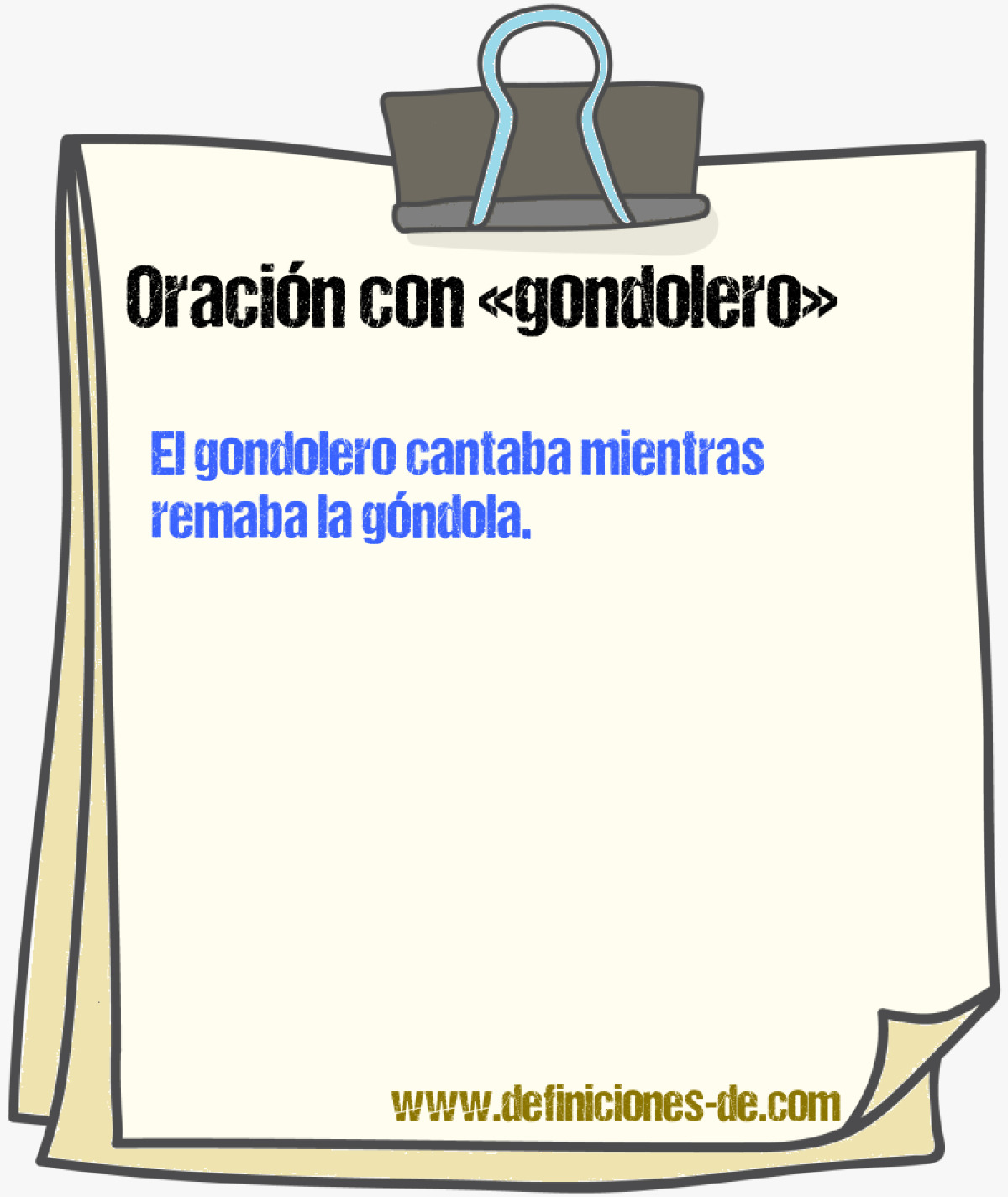 Ejemplos de oraciones con gondolero