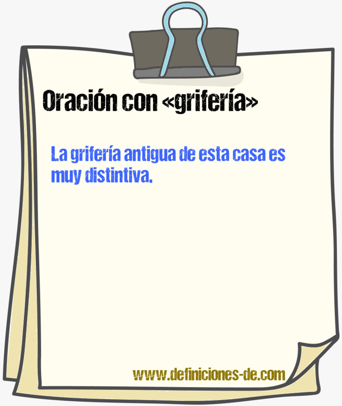 Ejemplos de oraciones con grifera