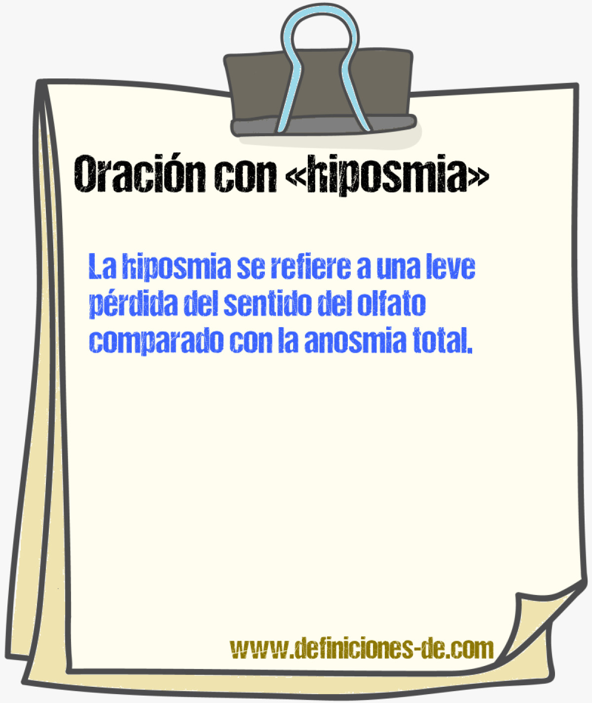 Ejemplos de oraciones con hiposmia