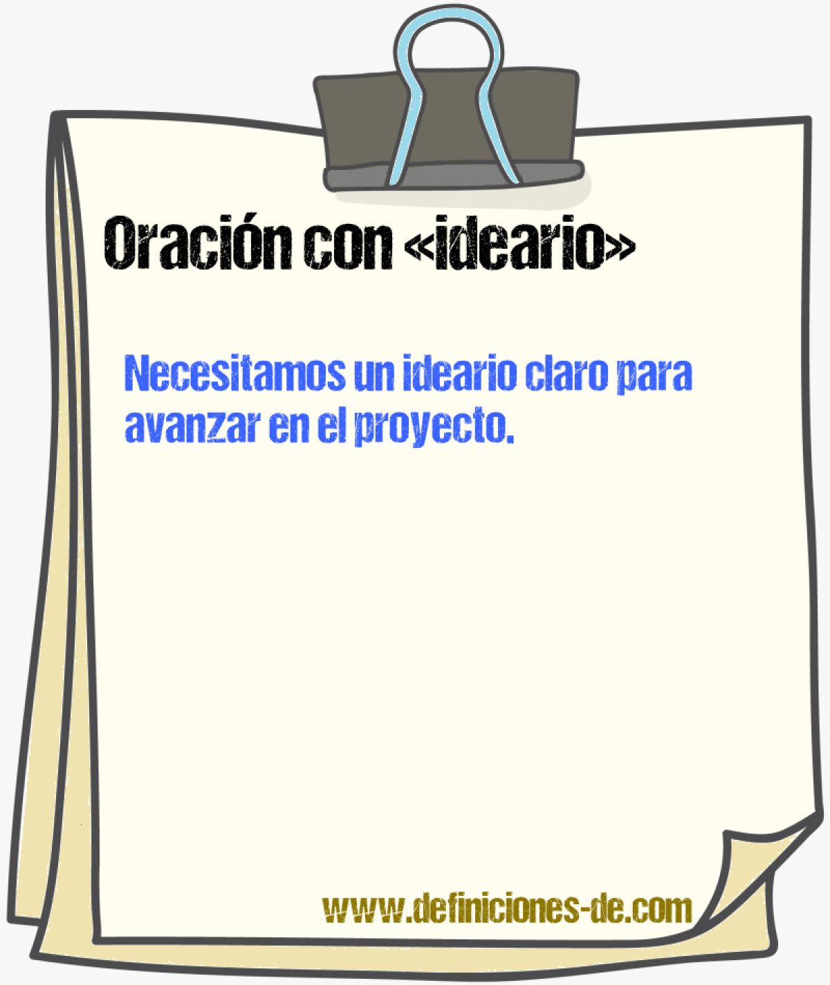 Ejemplos de oraciones con ideario